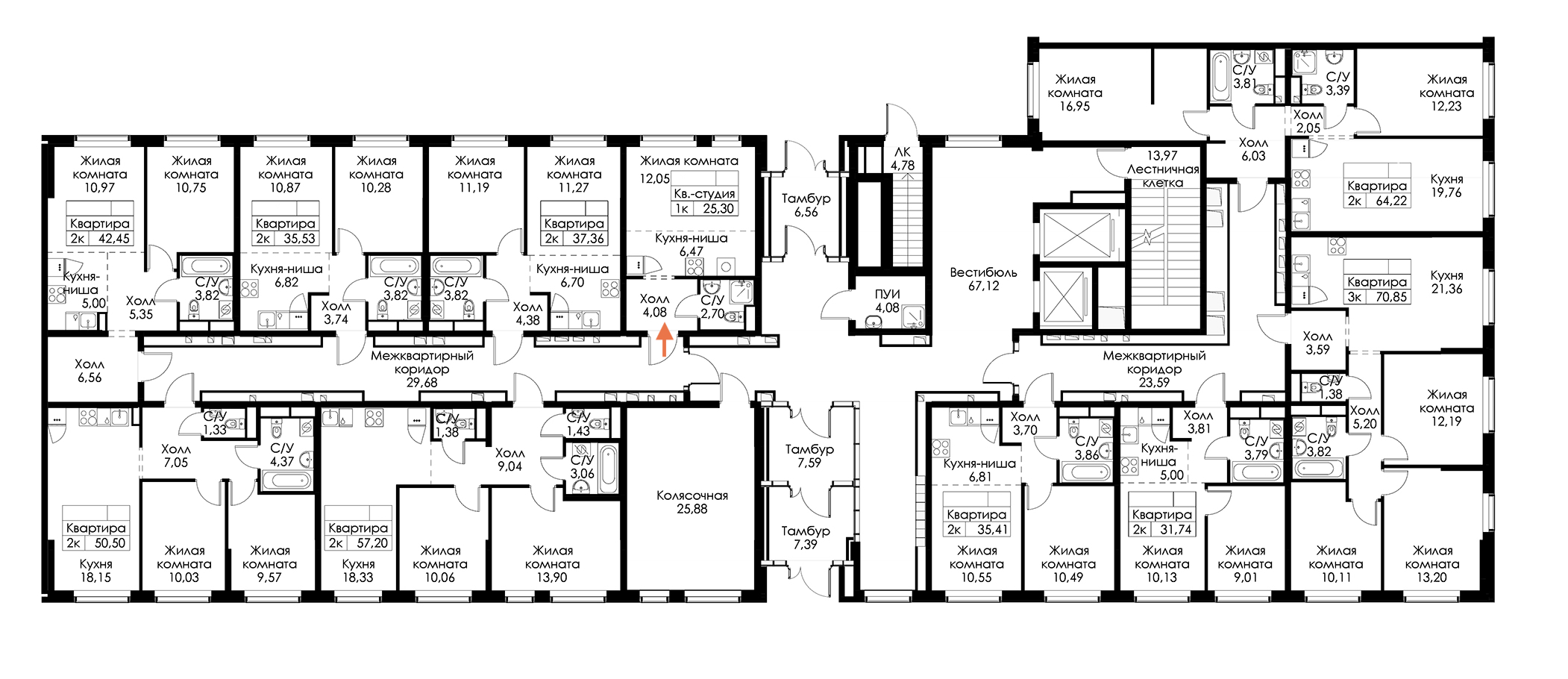 Квартира студия 25.3 м², 1/15 эт., ЖК «Янинский лес»